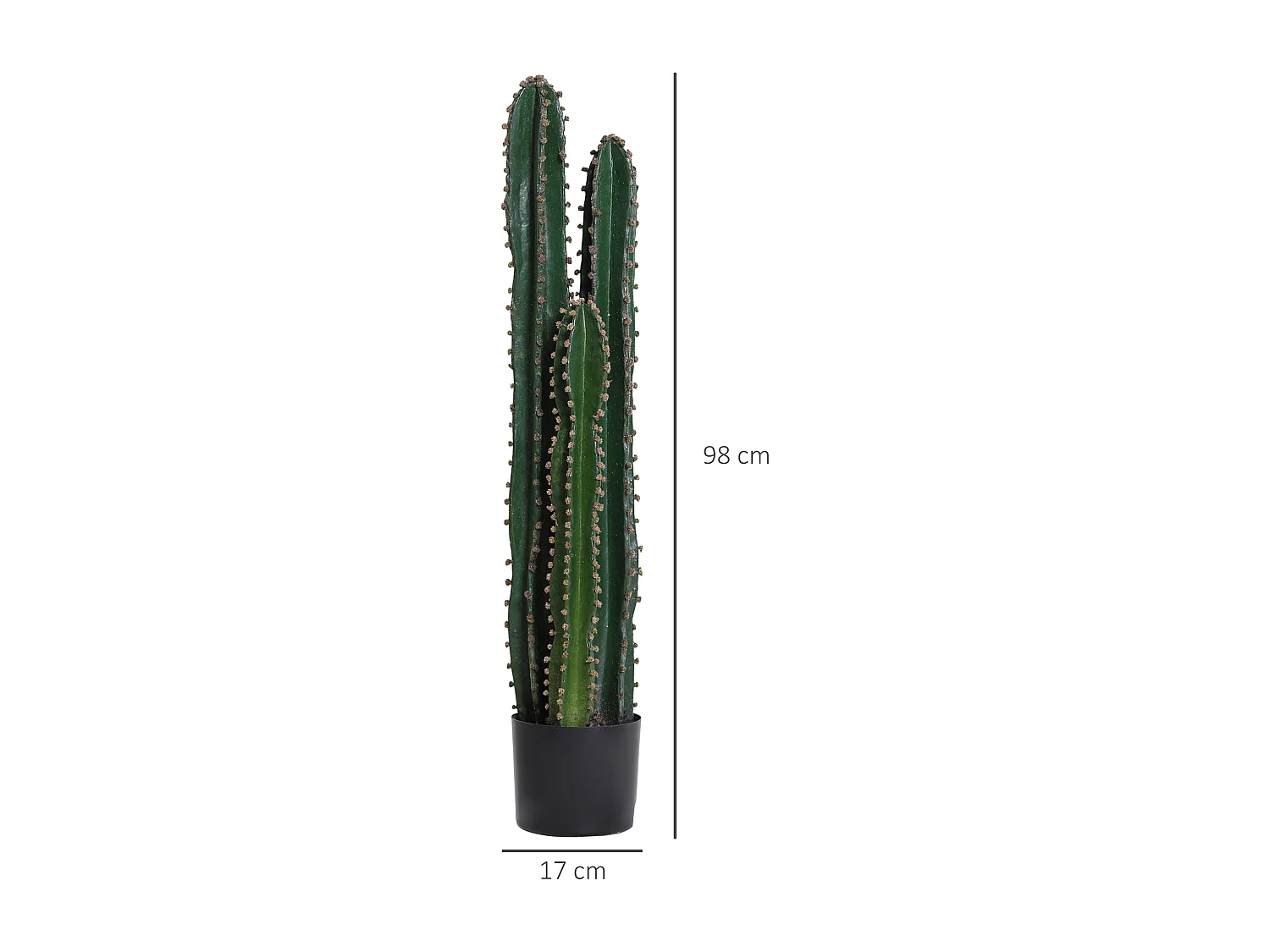Cactus artificiel grand réalisme plante artificielle grande taille dim. Ø 17 x 100H cm vert