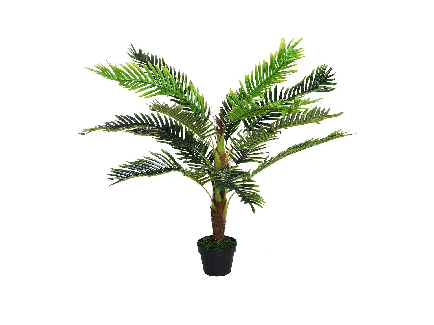 Outsunny Palmier artificiel hauteur 123 cm arbre artificiel décoration plastique fil de fer pot inclus vert