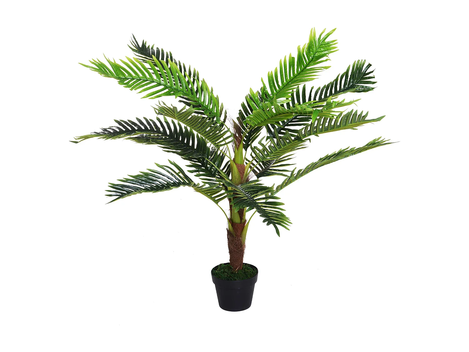 Outsunny Palmier artificiel hauteur 123 cm arbre artificiel décoration plastique fil de fer pot inclus vert