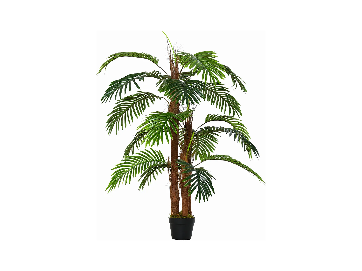 Palmier artificiel hauteur 1,2 m arbre artificiel tronc branches lichen feuilles grand réalisme pot inclus