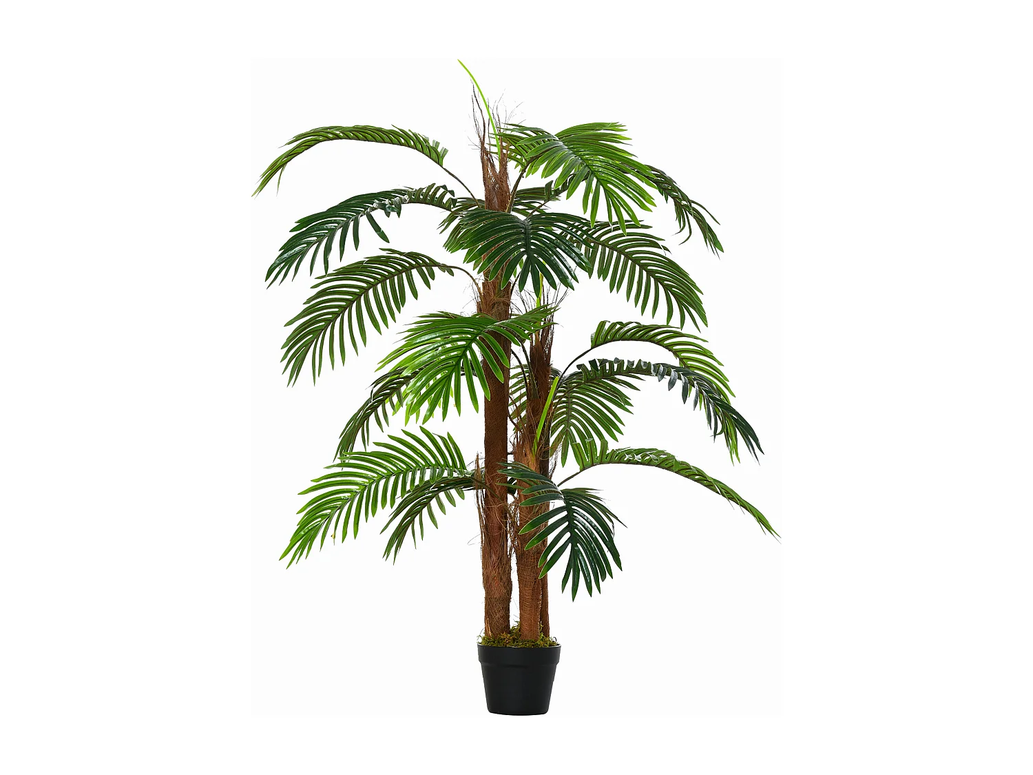 Palmier artificiel hauteur 1,2 m arbre artificiel tronc branches lichen feuilles grand réalisme pot inclus