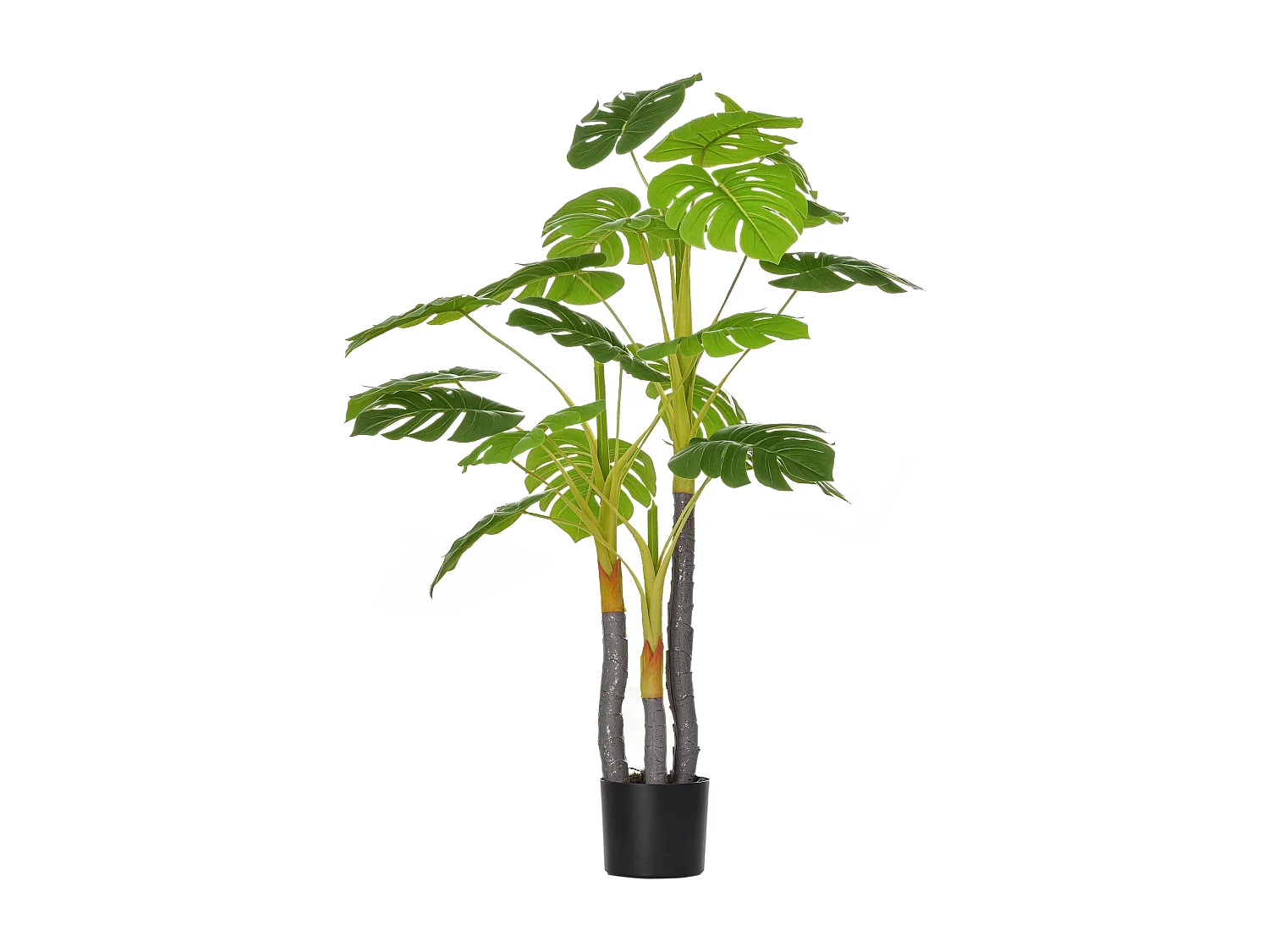 HOMCOM Arbre artificiel plante artificielle monstera H.1,2 m tronc branches lichen feuilles de tortue grand réalisme pot inclus