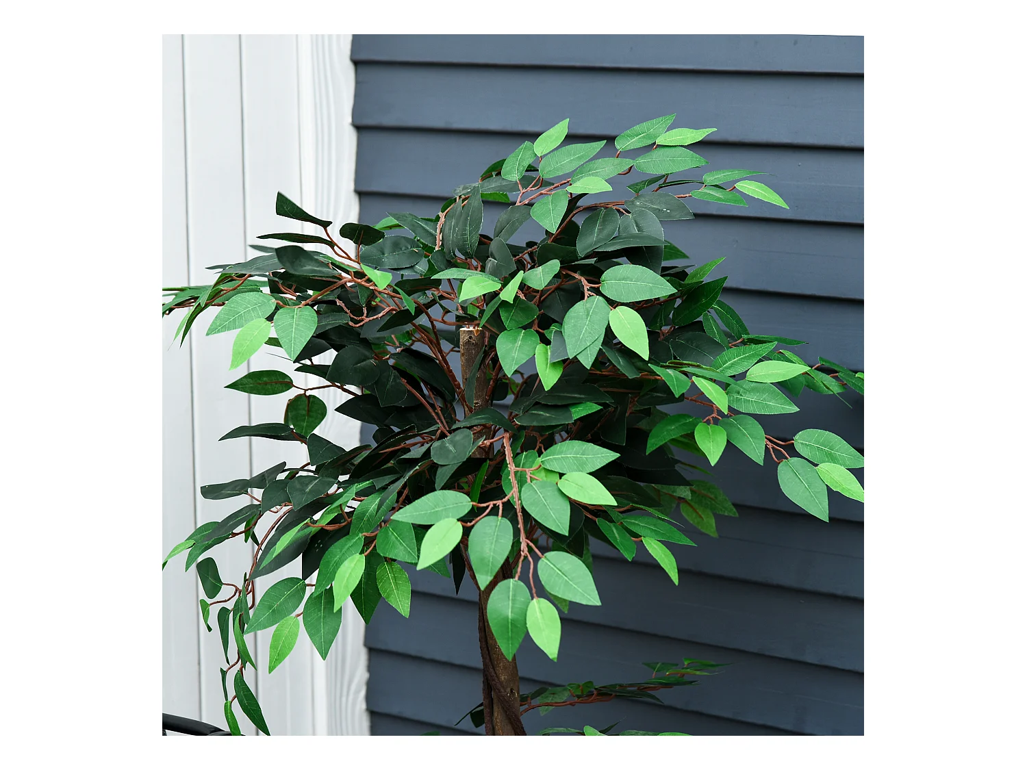 Arbre artificiel plante artificiel ficus hauteur 1,2 m tronc branches liane lichen feuilles grand réalisme pot inclus