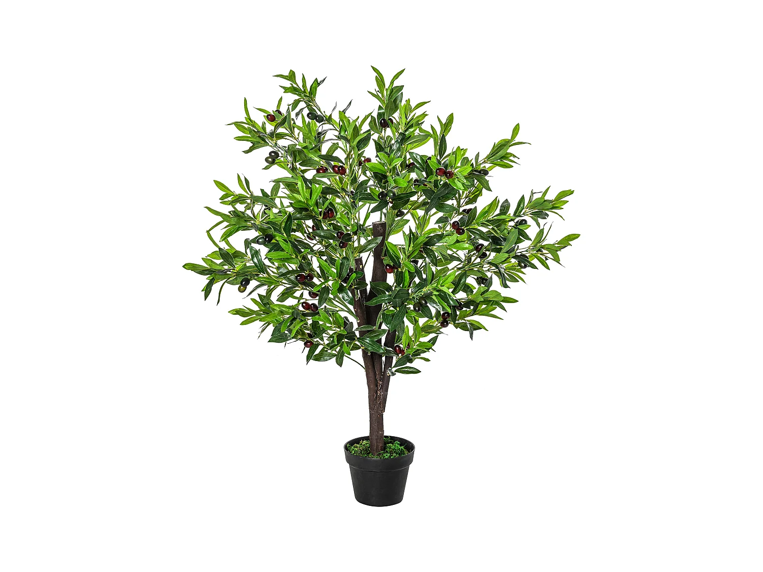 Outsunny Arbre artificiel olivier plante artificiel hauteur 1,2 m tronc branches lichen feuilles grand réalisme pot inclus