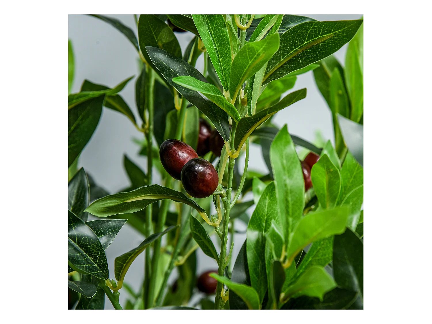 Outsunny Arbre artificiel olivier plante artificiel hauteur 1,2 m tronc branches lichen feuilles grand réalisme pot inclus