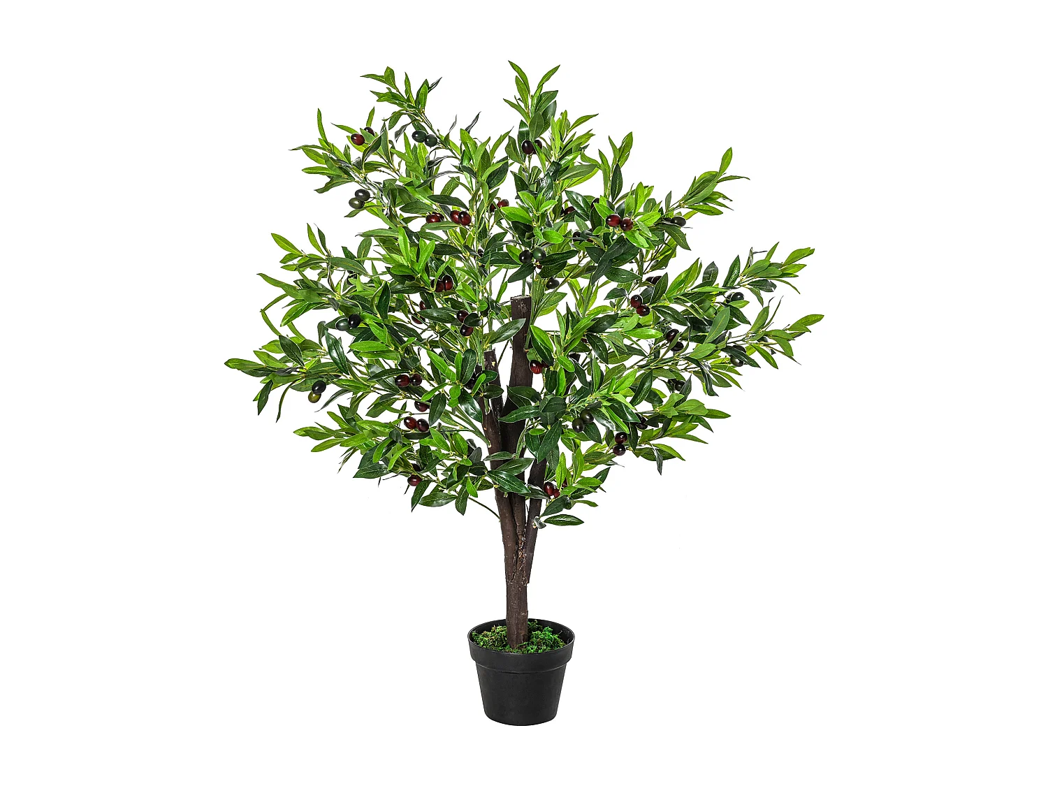 Outsunny Arbre artificiel olivier plante artificiel hauteur 1,2 m tronc branches lichen feuilles grand réalisme pot inclus