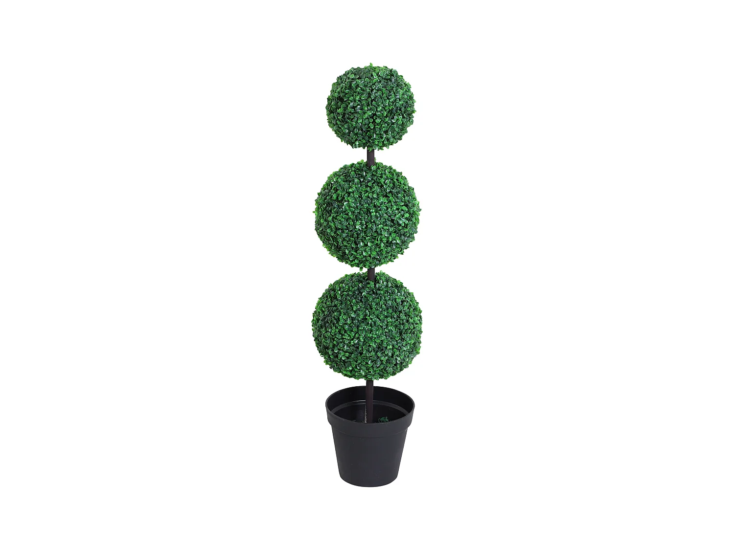 Buis artificiel topiaire artificielle en forme de boules dim. Ø 30 x 112H cm vert