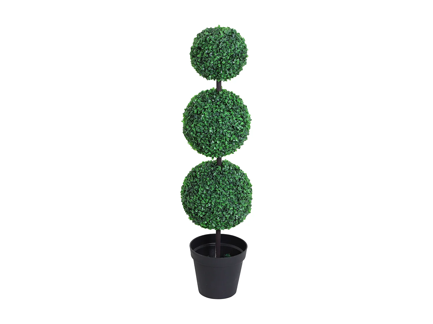 Buis artificiel topiaire artificielle en forme de boules dim. Ø 30 x 112H cm vert