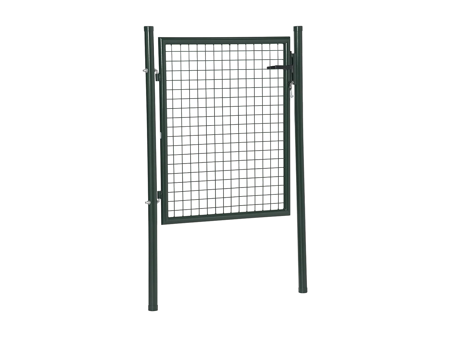 Portillon grillagé dim. 97L x 150H cm - gâche réversible, serrure encastrée, 3 clés - acier vert