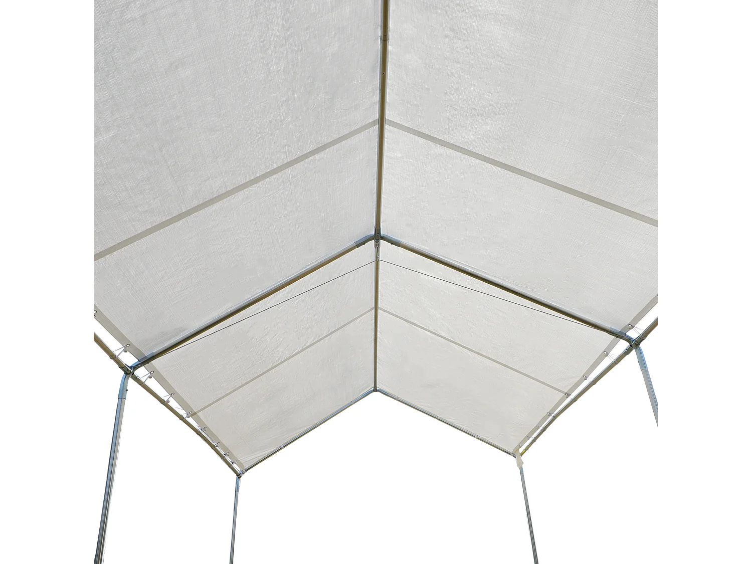 Carport auvent pour voiture 5,95L x 2,90l x 2,60H m acier galvanisé robuste PE haute densité blanc