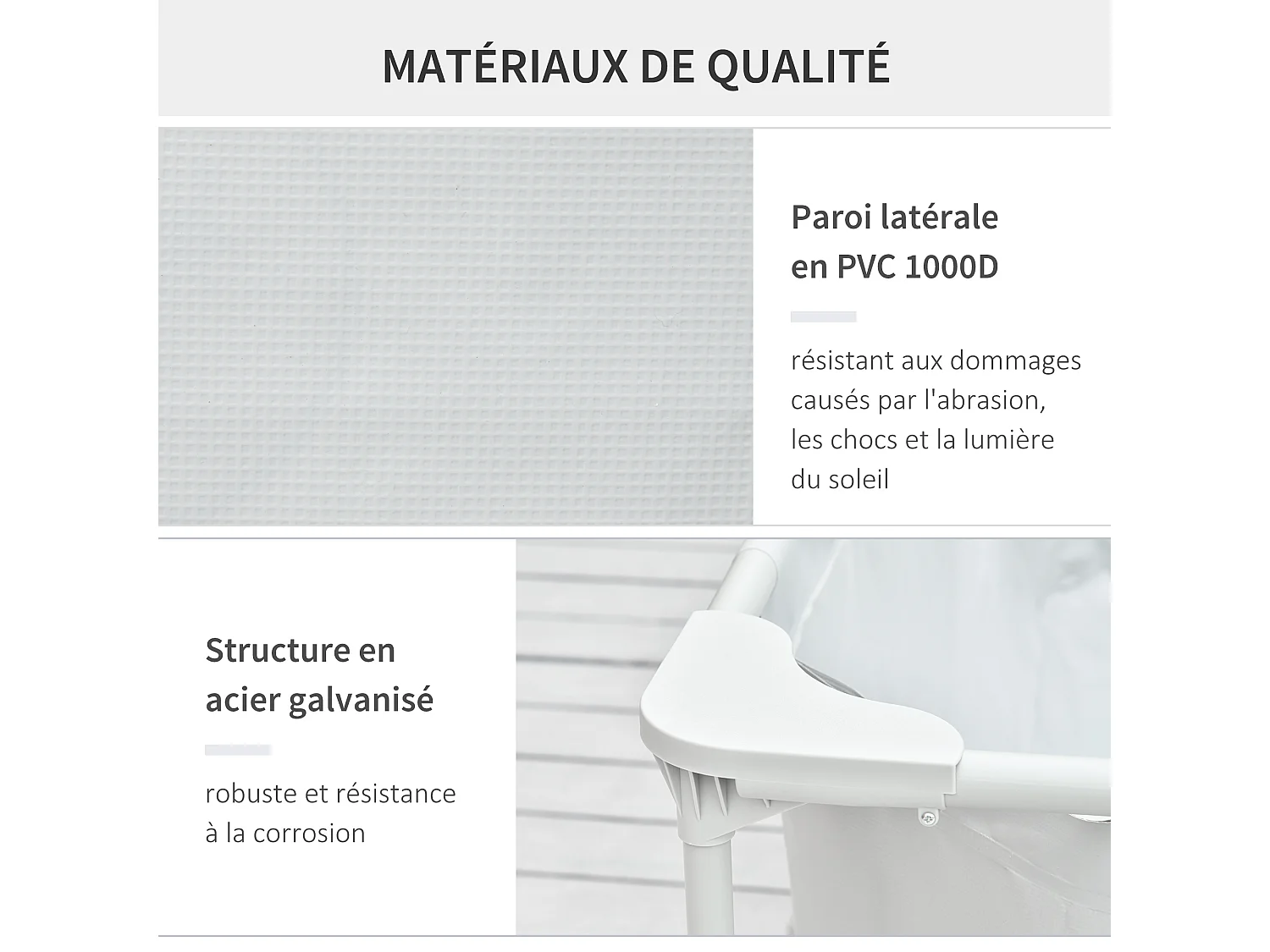 Piscine tubulaire hors sol rectangulaire cadre en métal avec filtre 292L x 190l x 75H cm gris