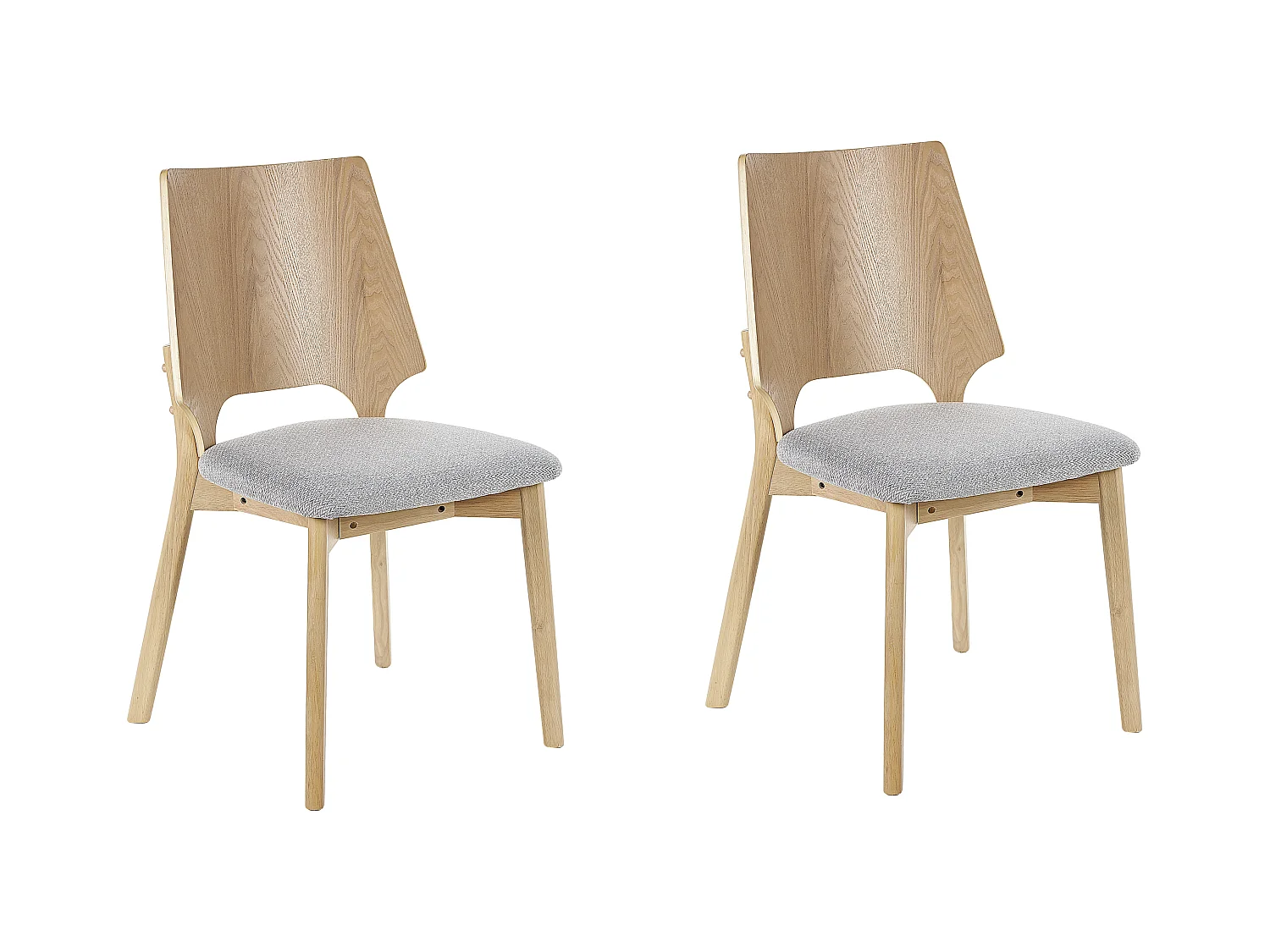 Lot de 2 chaises de salle à manger ABEE Marron clair