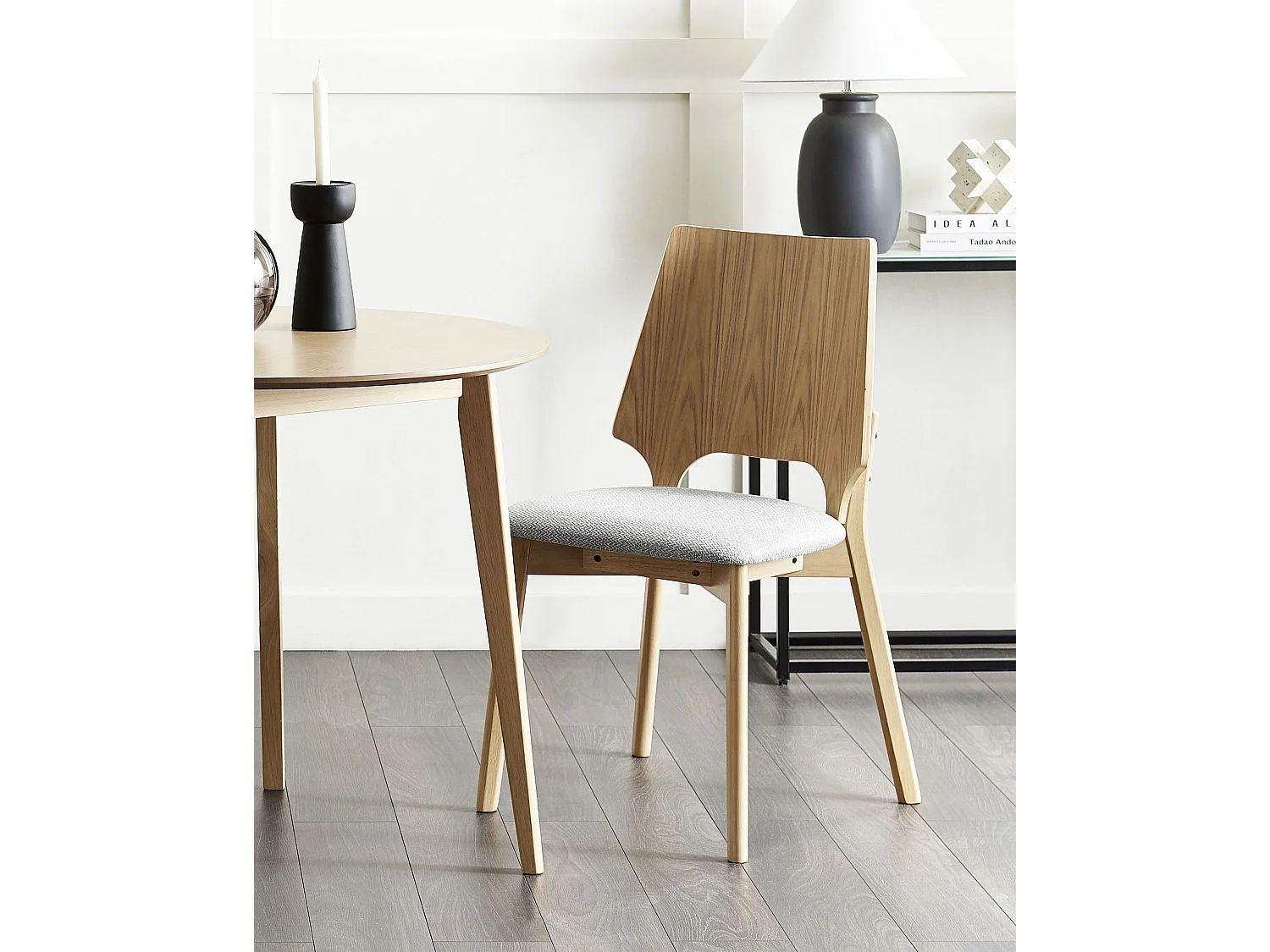 Lot de 2 chaises de salle à manger ABEE Marron clair