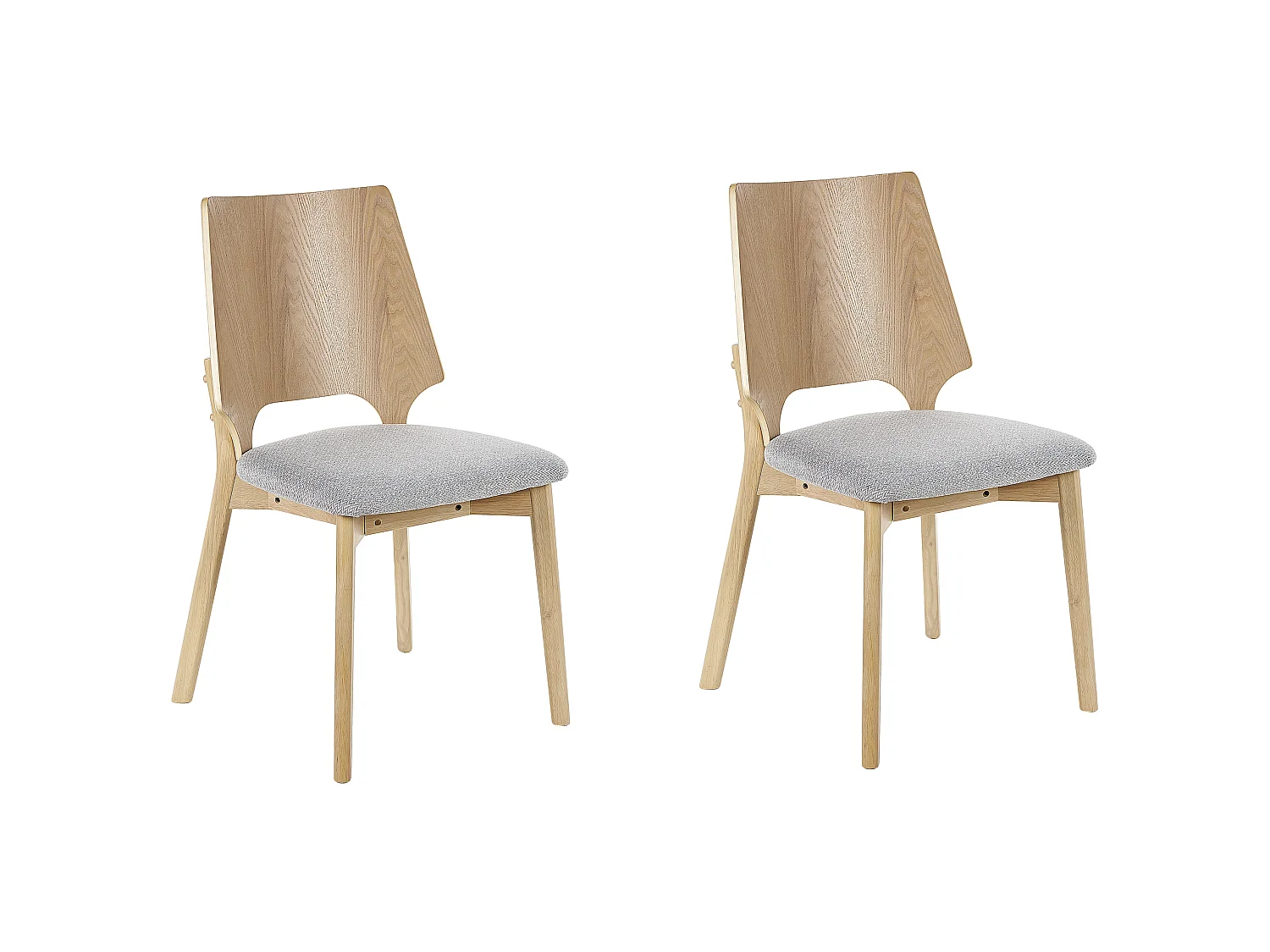 Lot de 2 chaises de salle à manger ABEE Marron clair