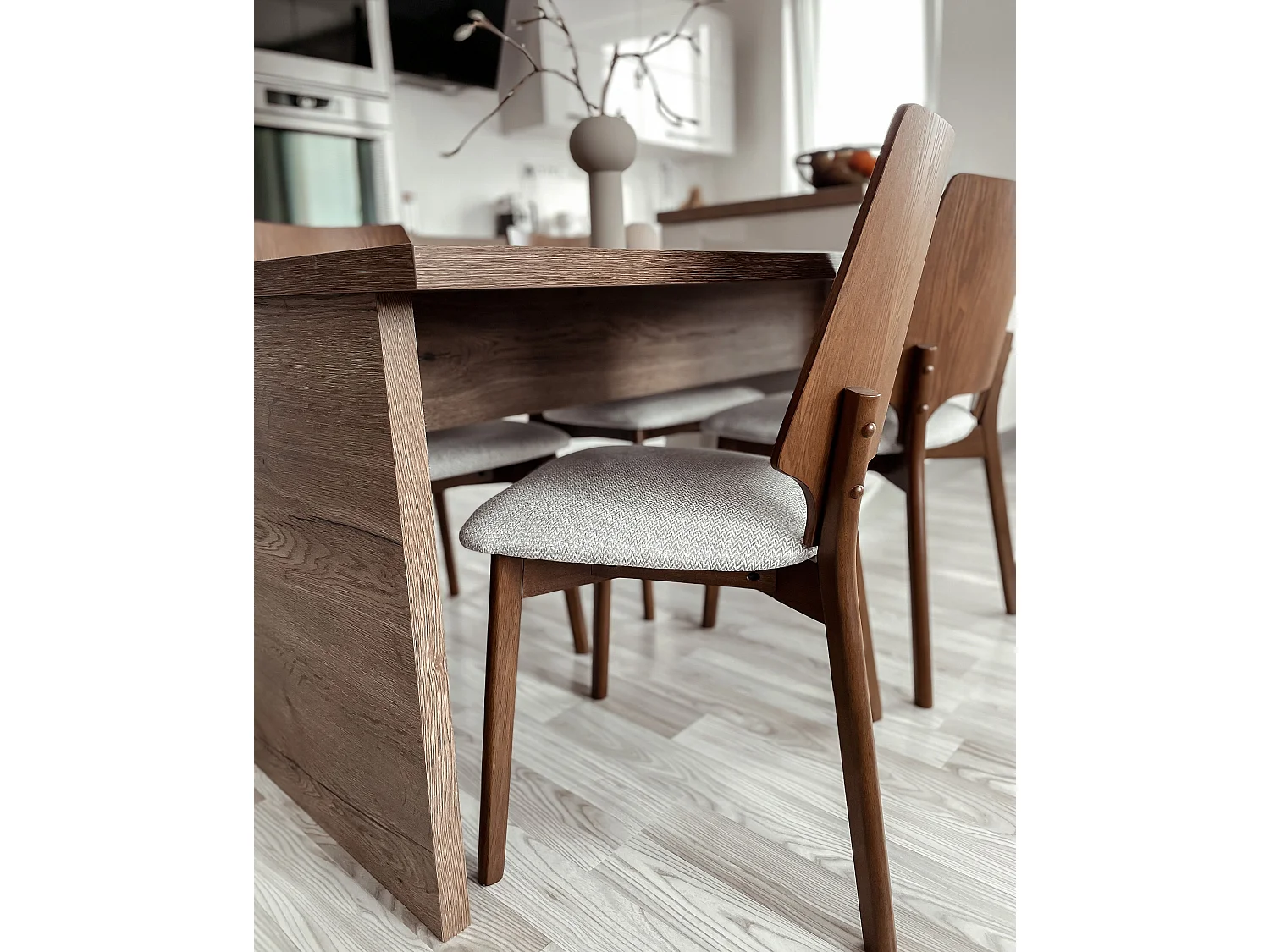 Set of 2 Dining Chairs ABEE Brown/ Grey