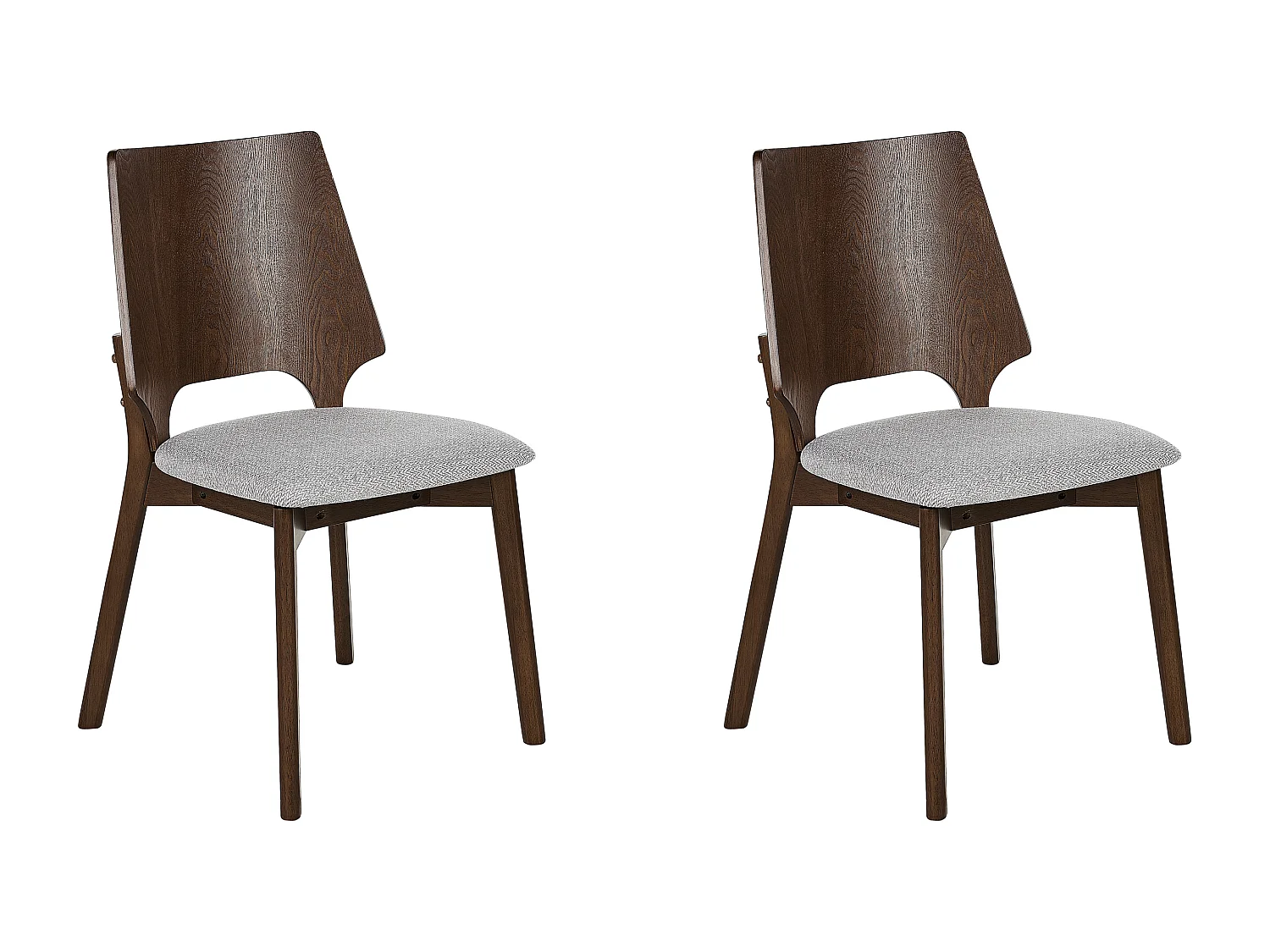 Lot de 2 chaises de salle à manger ABEE Marron/gris