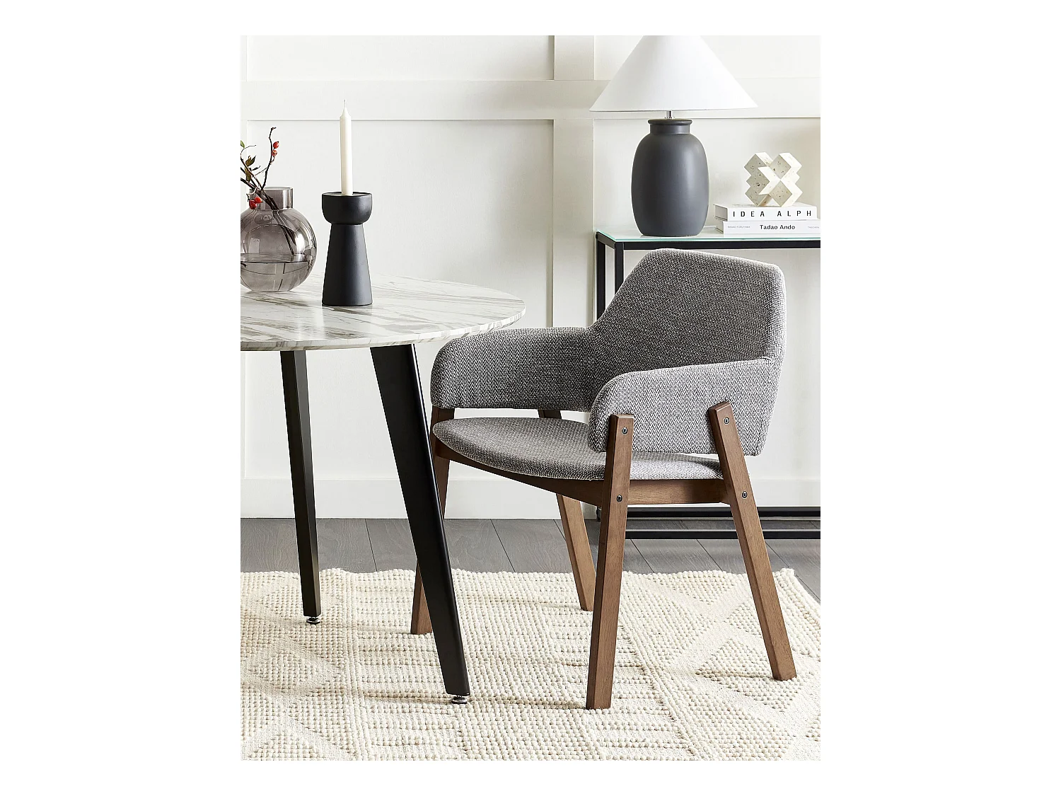 Lot de 2 chaises de salle à manger ALBION Gris