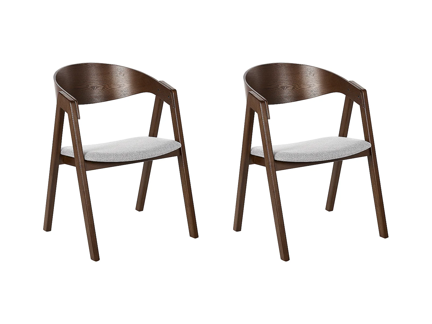 Lot de 2 chaises de salle à manger YUBA Bois Gris clair