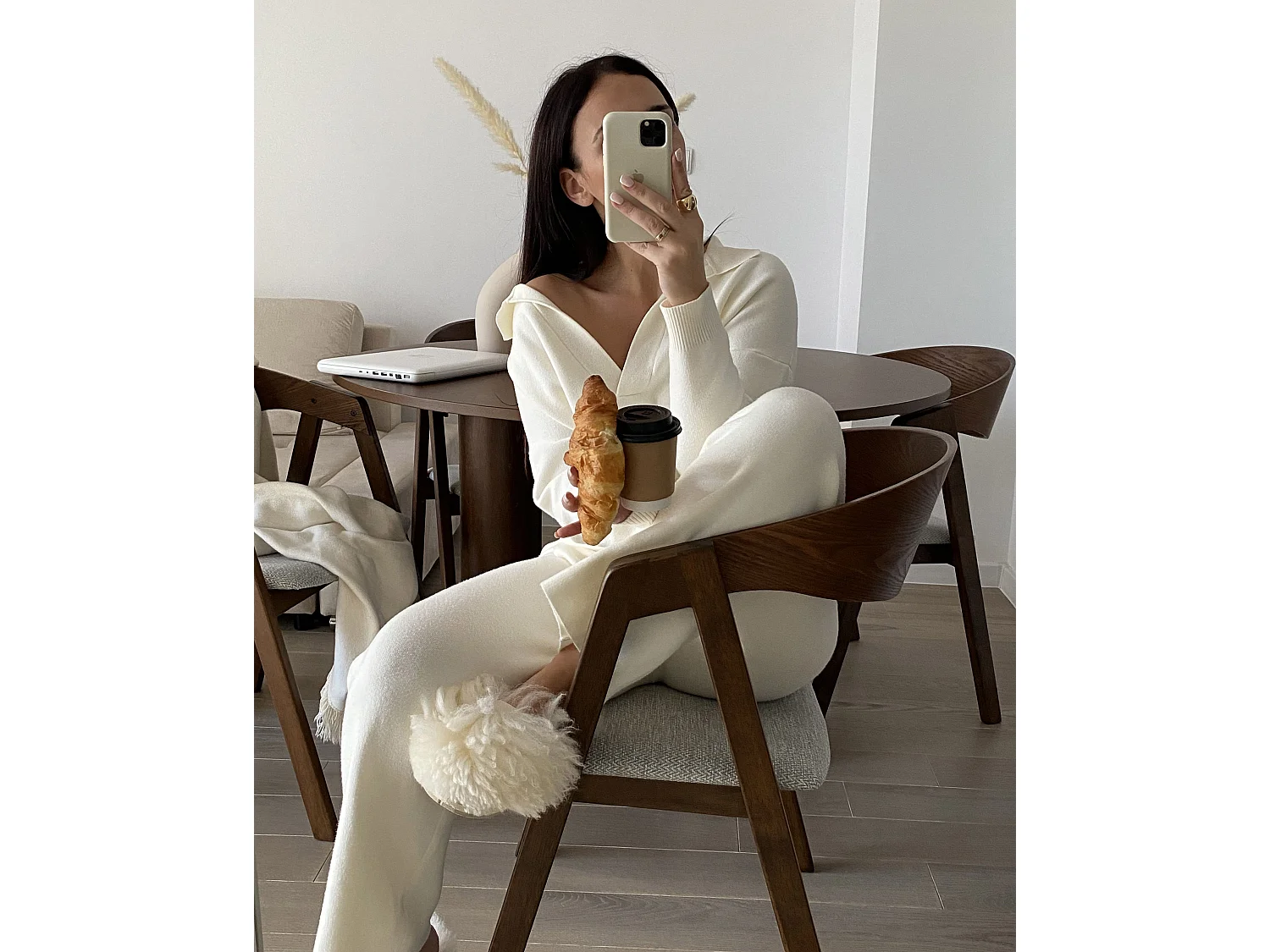 Conjunto de 2 cadeiras de jantar YUBA Madeira Cinzento claro