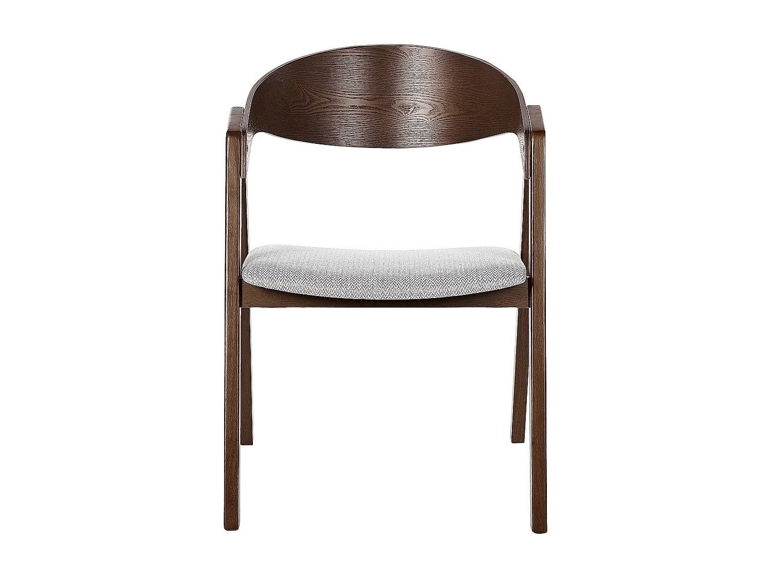 Esszimmerstuhl 2er Set dunkler Holzfarbton Stoffbezug grau mit Holzbeinen Yuba