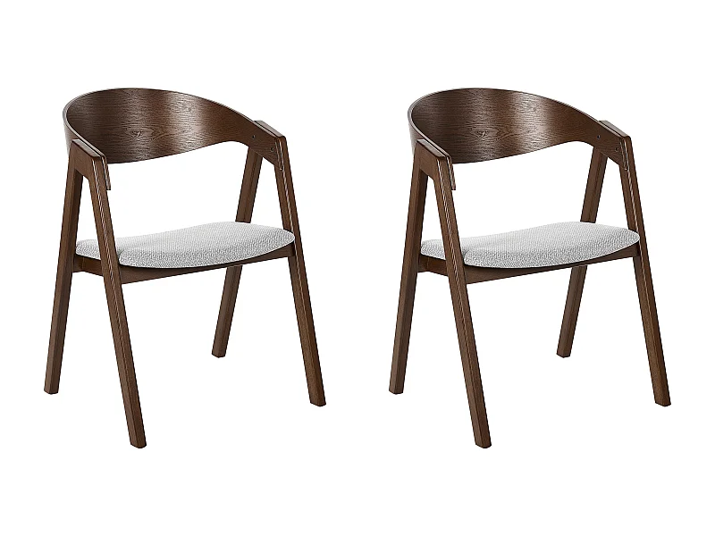 Lot de 2 chaises de salle à manger YUBA Bois Gris clair