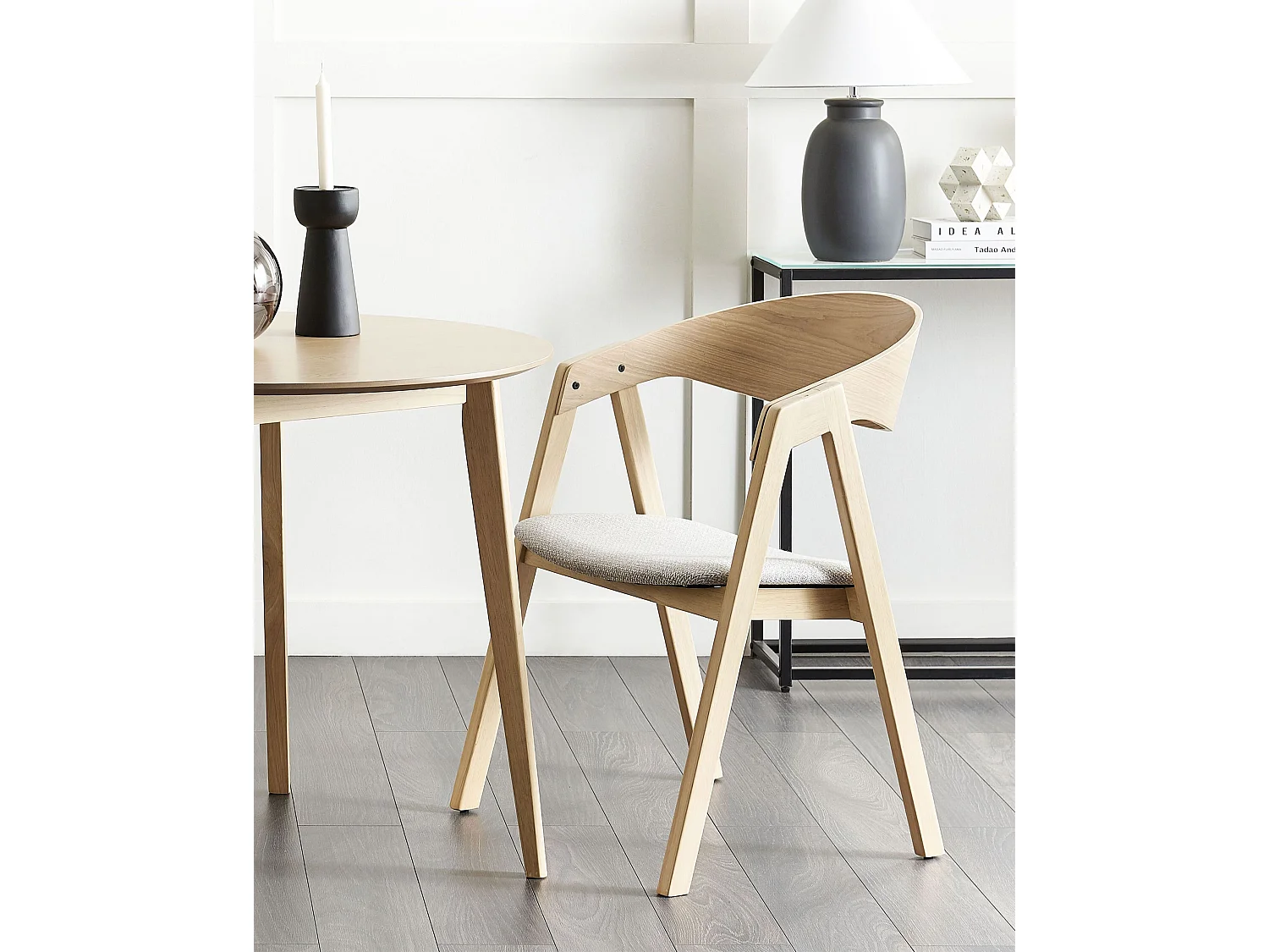Lot de 2 chaises de salle à manger YUBA Bois Gris clair