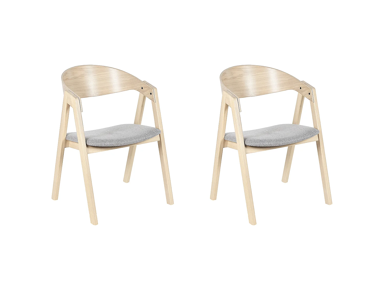 Lot de 2 chaises de salle à manger YUBA Bois Gris clair