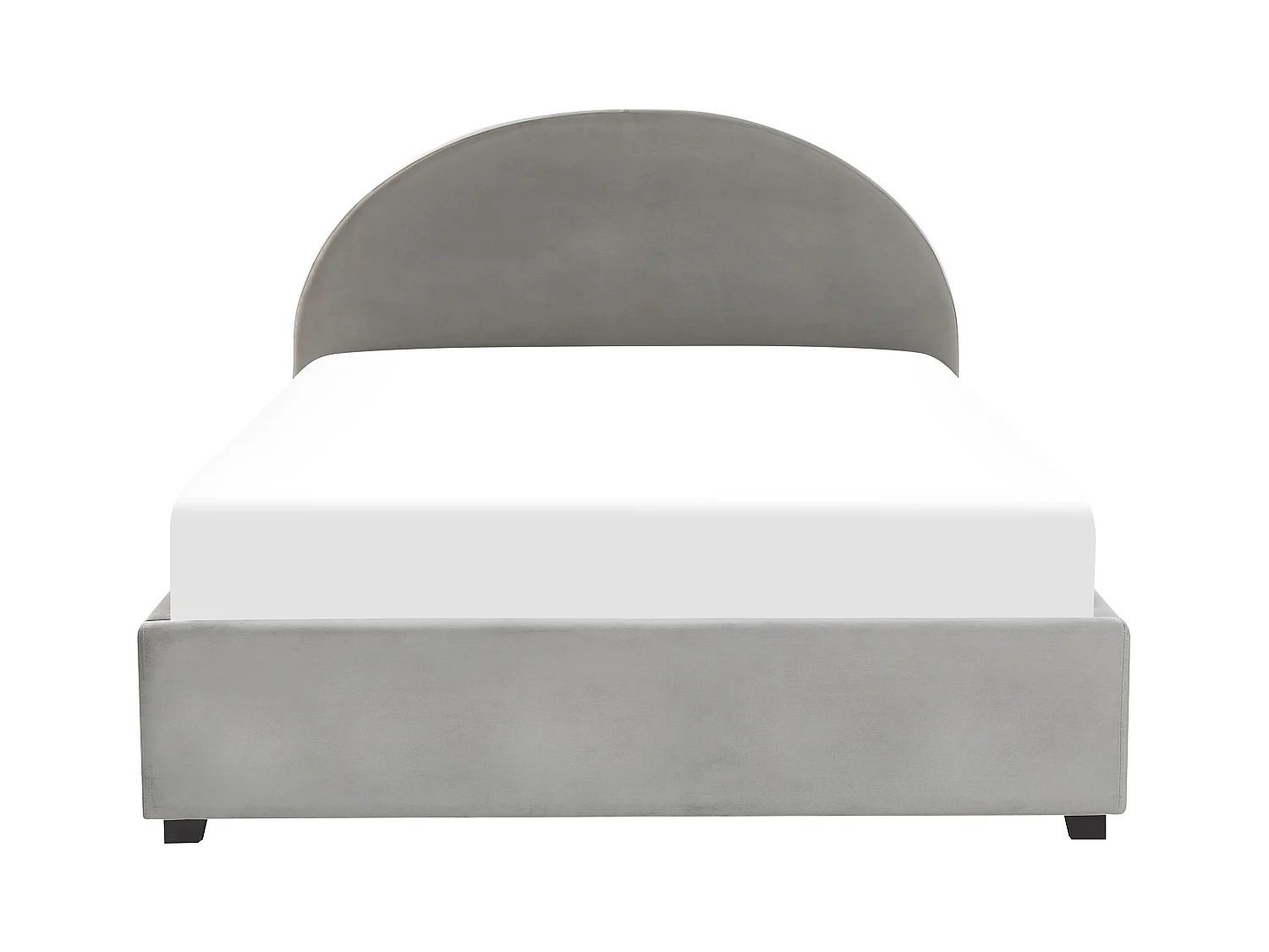Lit ottoman Velours VAUCLUSE 160 x 200 cm Gris clair