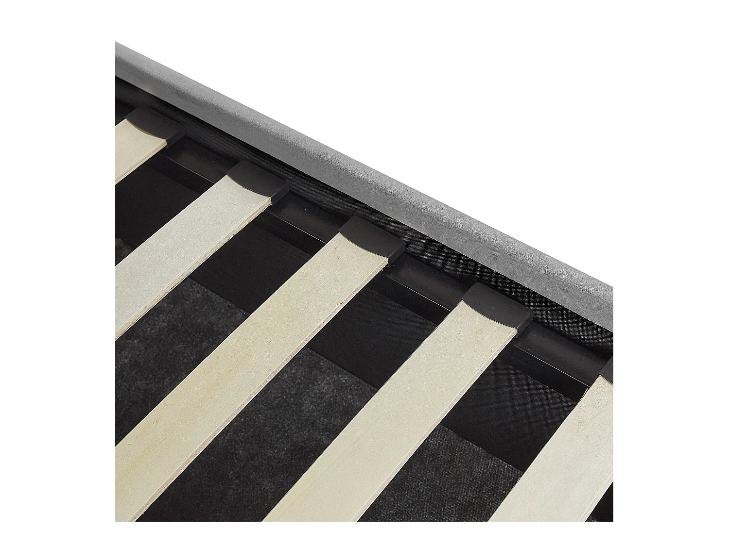 Lit ottoman Velours VAUCLUSE 160 x 200 cm Gris clair