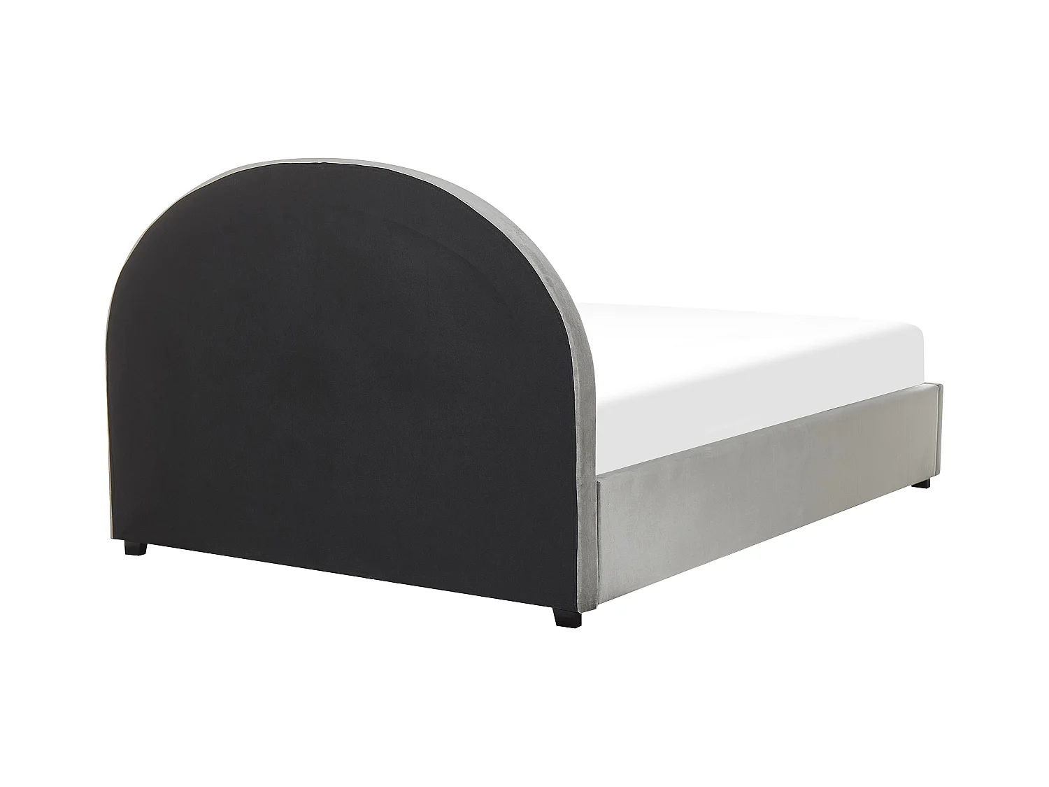 Cama con almacenaje Terciopelo VAUCLUSE 160 x 200 cm Gris claro