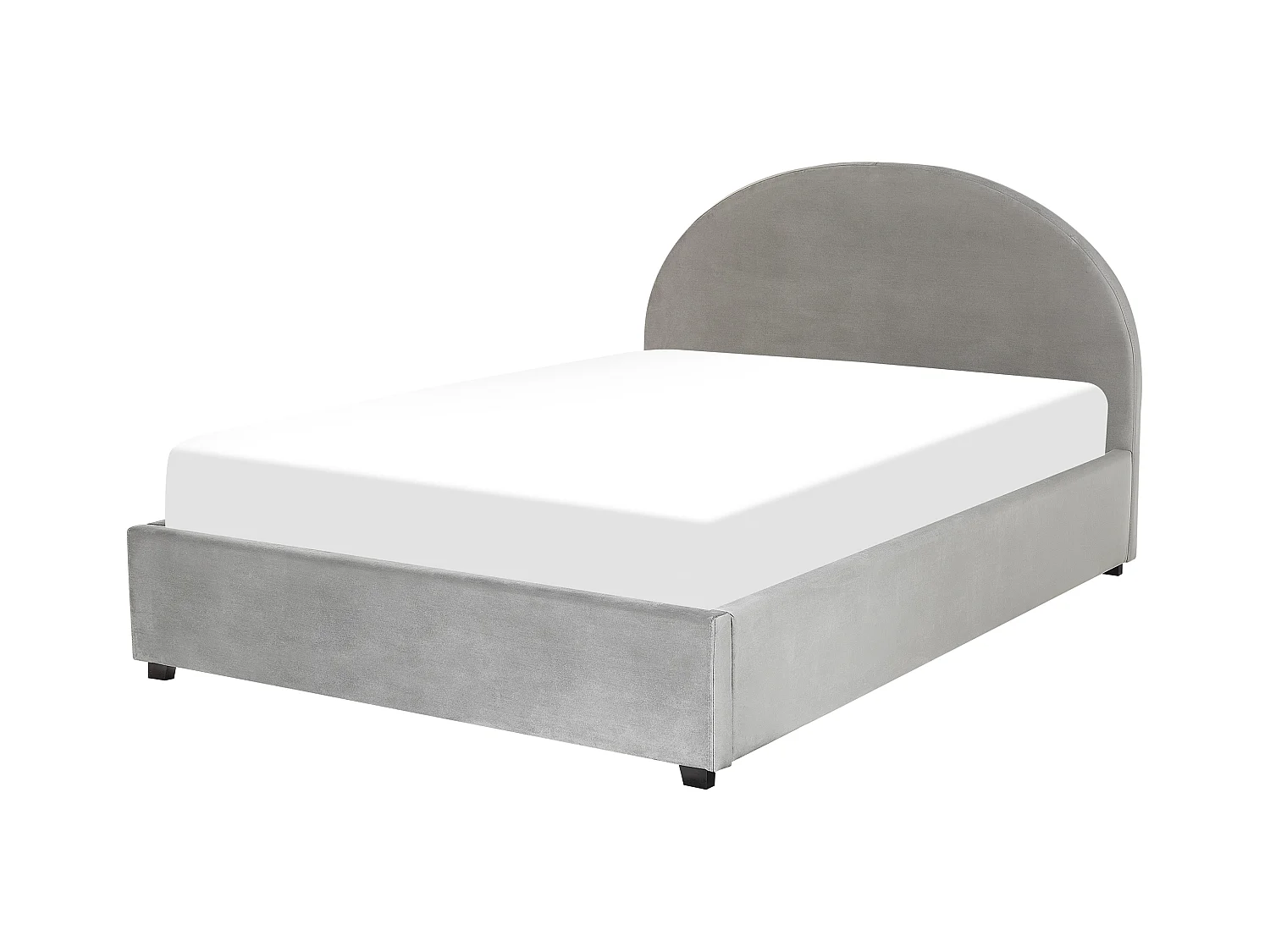 Cama con almacenaje Terciopelo VAUCLUSE 160 x 200 cm Gris claro