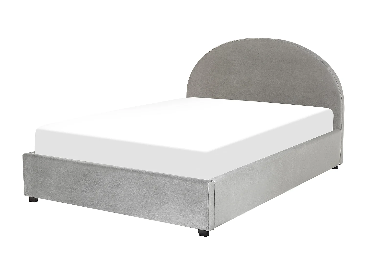 Lit ottoman Velours VAUCLUSE 160 x 200 cm Gris clair