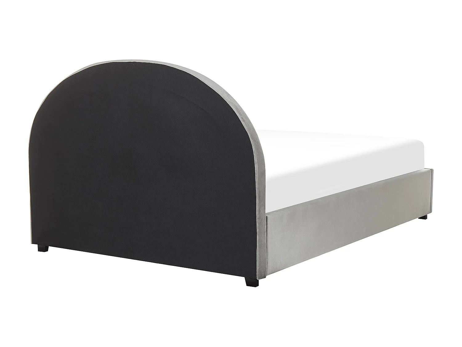 Lit ottoman Velours VAUCLUSE 160 x 200 cm Gris clair