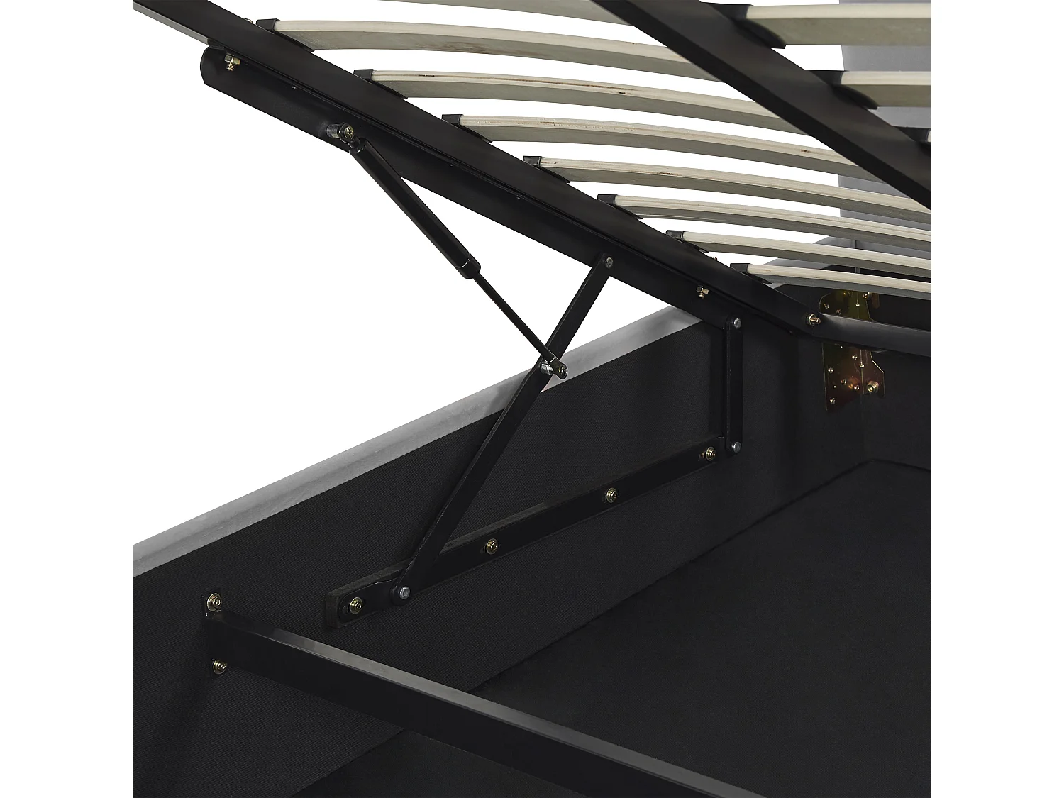 Bed met opbergruimte Fluweel VAUCLUSE 160 x 200 cm Lichtgrijs