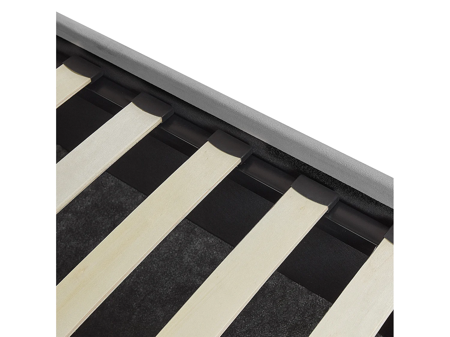 Lit ottoman Velours VAUCLUSE 160 x 200 cm Gris clair