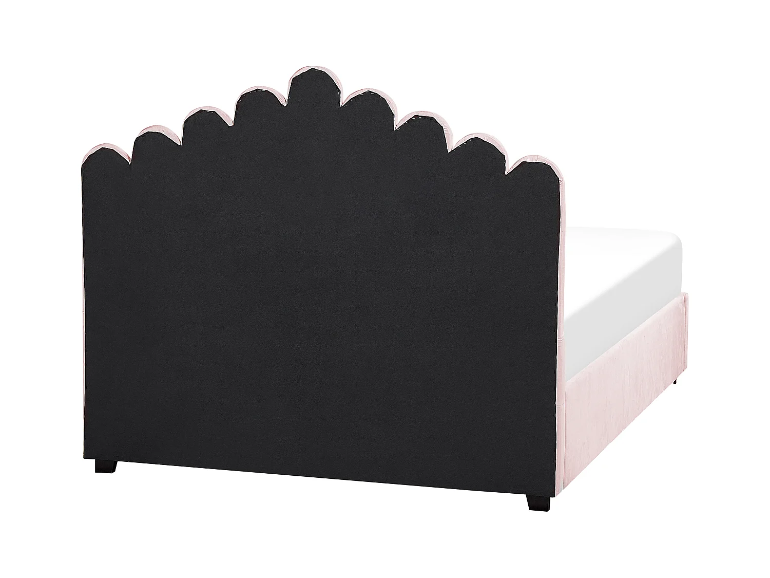 Lit ottoman Velours VINCENNES 140 x 200 cm Rose pastel