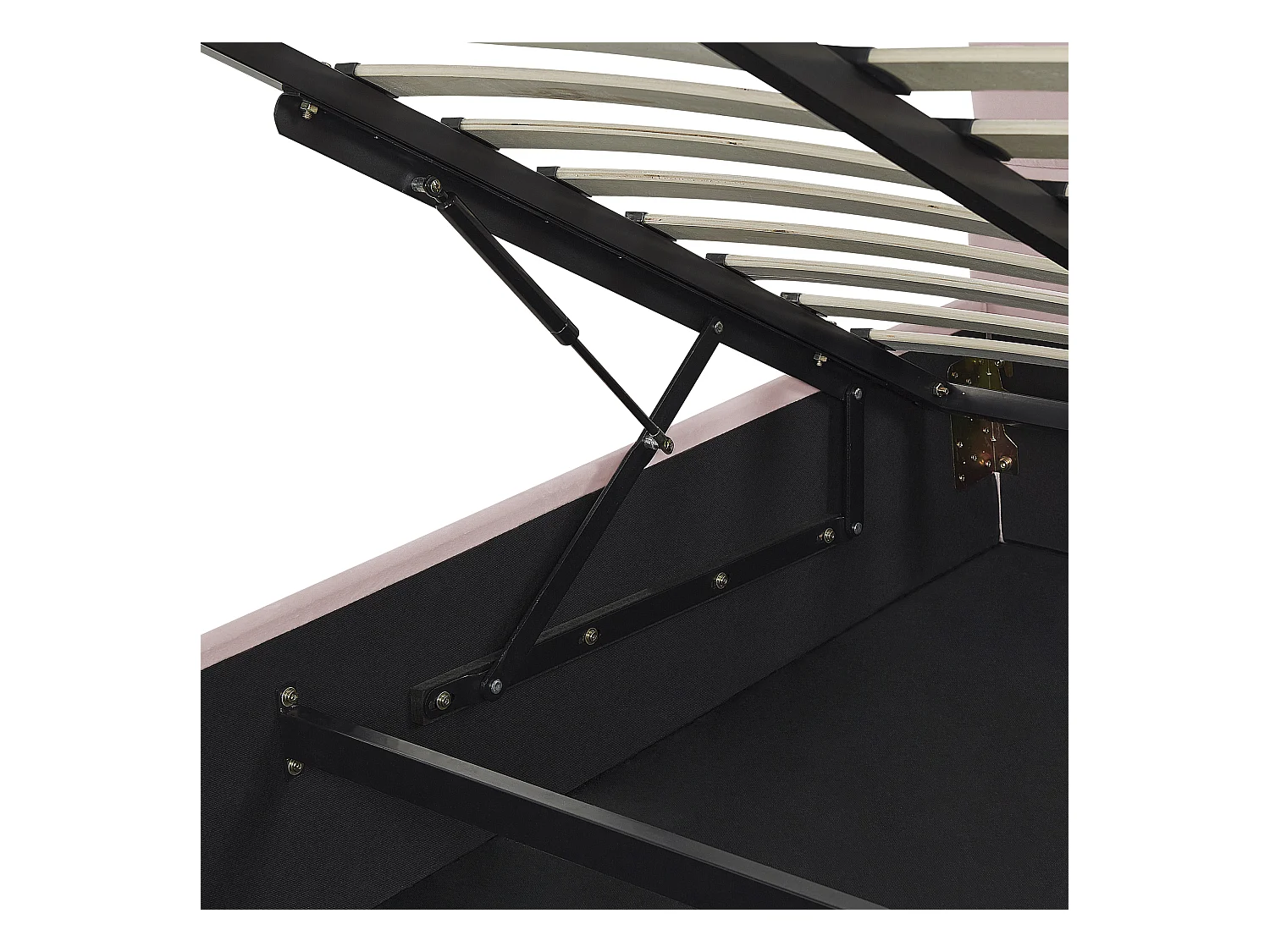 Lit ottoman Velours VINCENNES 140 x 200 cm Rose pastel