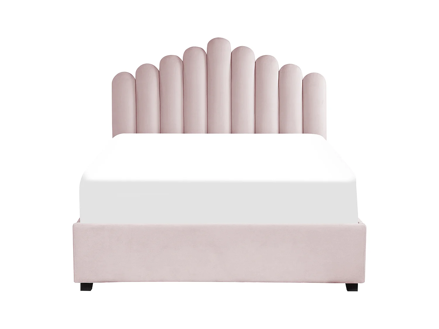 Lit ottoman Velours VINCENNES 140 x 200 cm Rose pastel