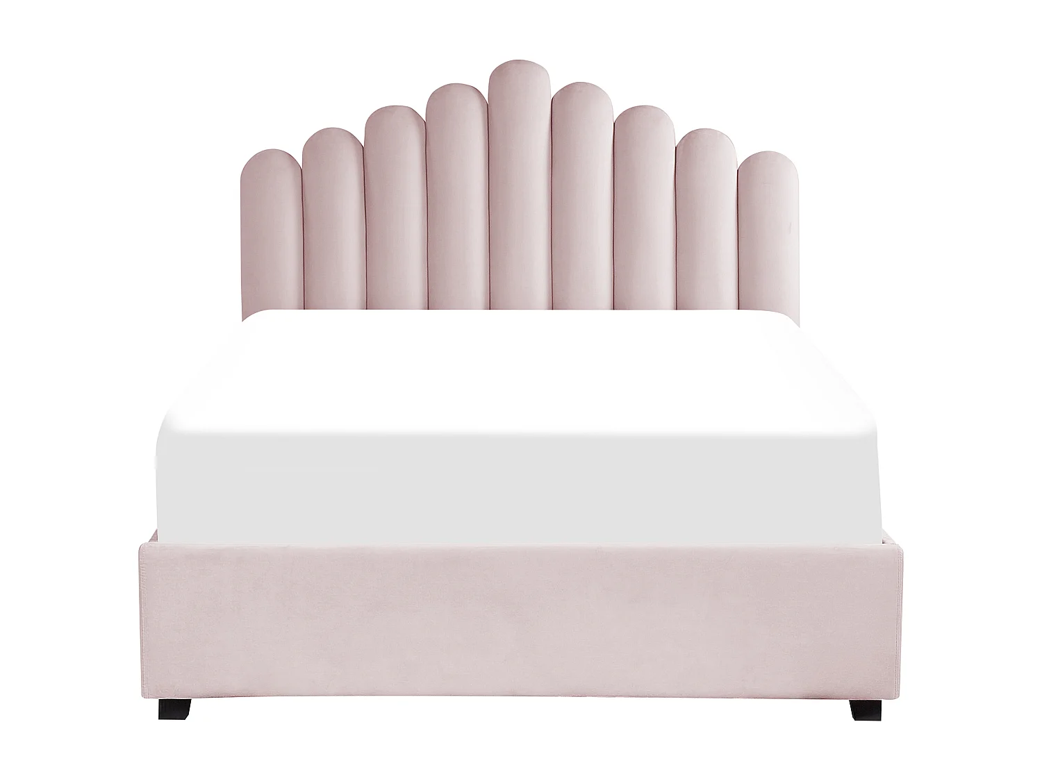 Bed met opbergruimte Fluweel VINCENNES 140 x 200 cm Pastelroze