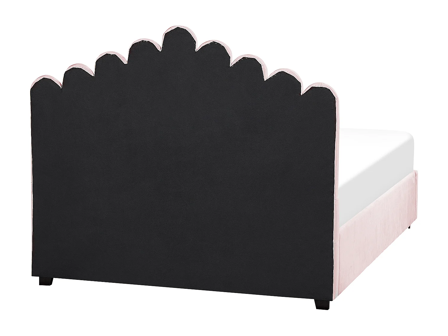 Letto con ottomano Velluto VINCENNES 140 x 200 cm Rosa pastello