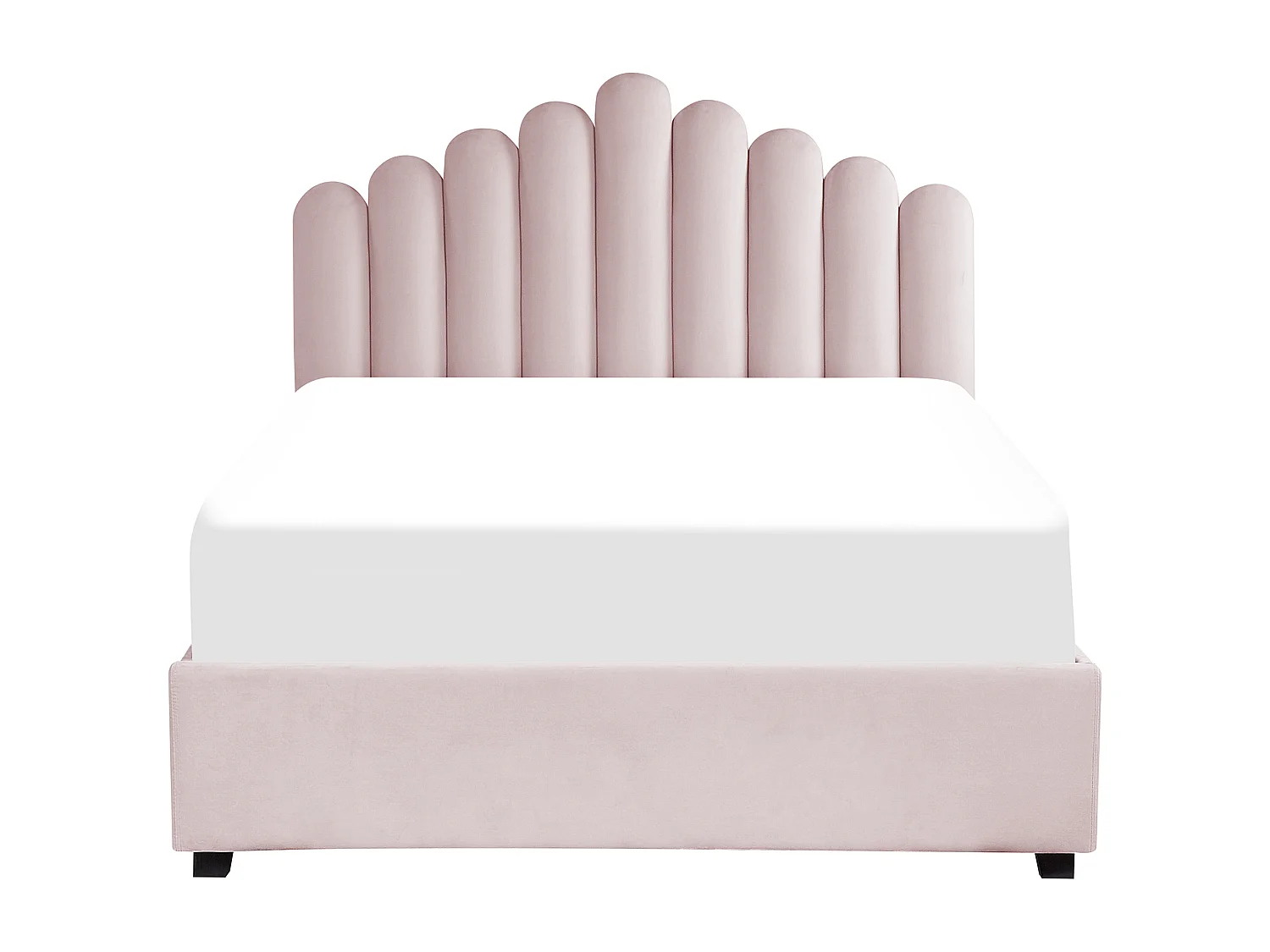 Bett mit Stauraum Samtstoff VINCENNES 140 x 200 cm Pastellrosa