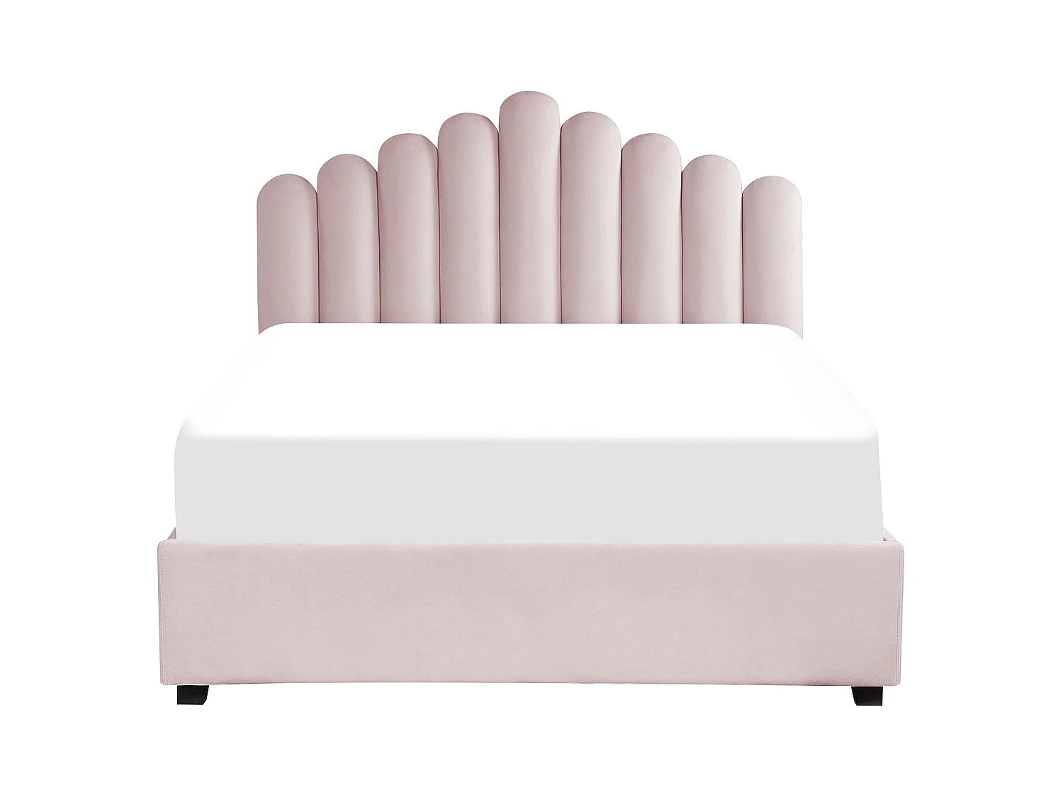 Lit ottoman Velours VINCENNES 160 x 200 cm Rose pastel