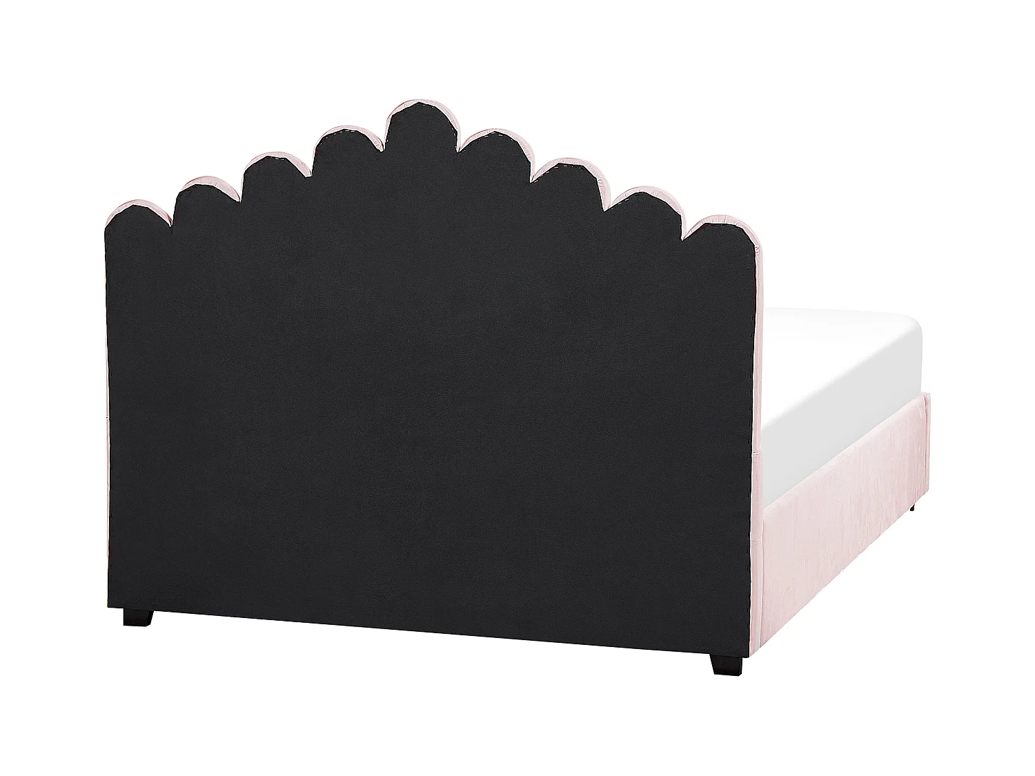 Lit ottoman Velours VINCENNES 160 x 200 cm Rose pastel