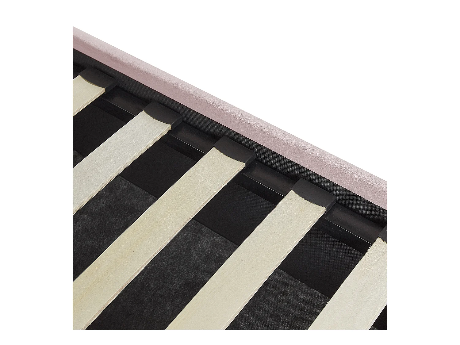 Lit ottoman Velours VINCENNES 160 x 200 cm Rose pastel