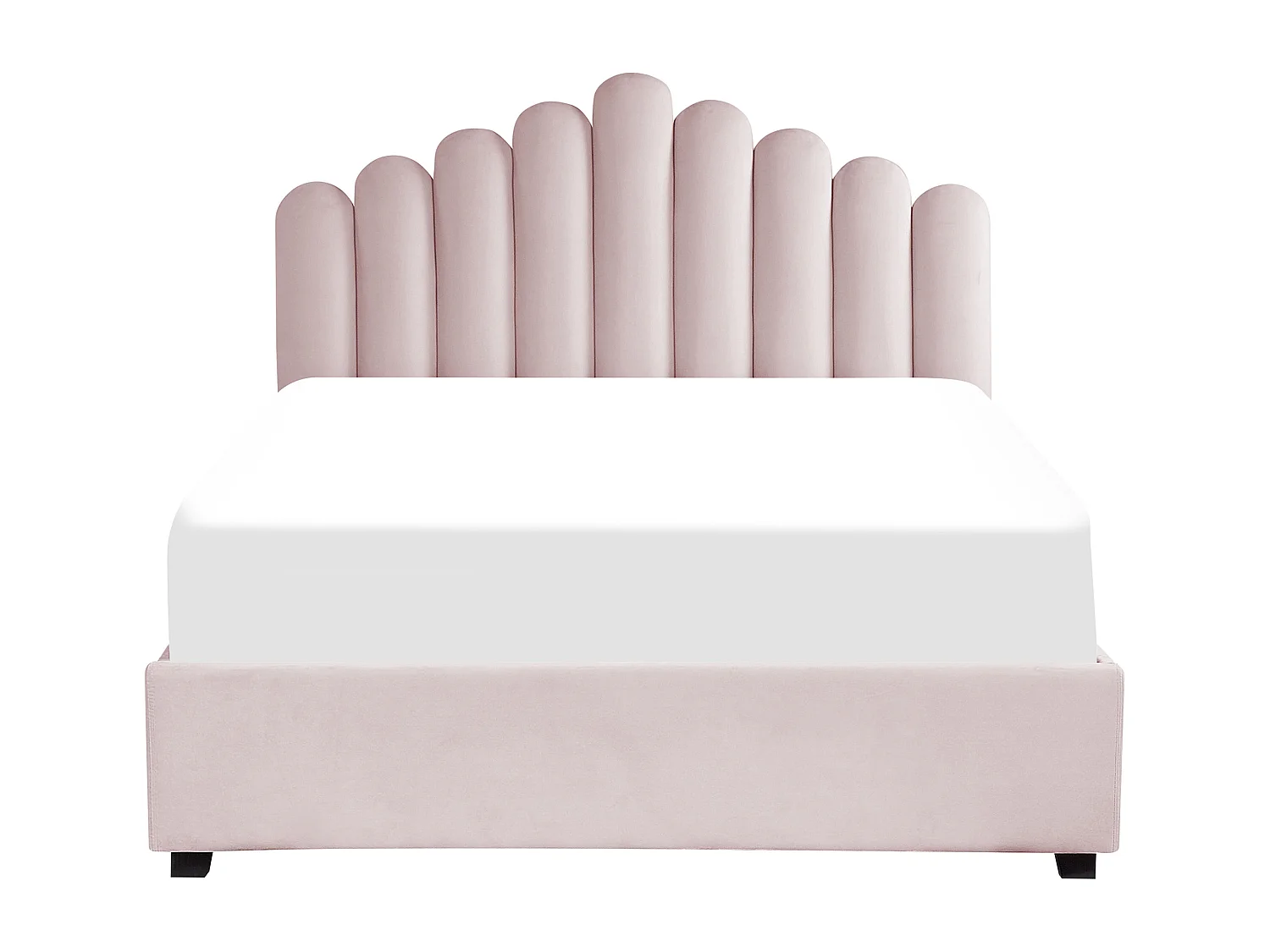 Lit ottoman Velours VINCENNES 160 x 200 cm Rose pastel