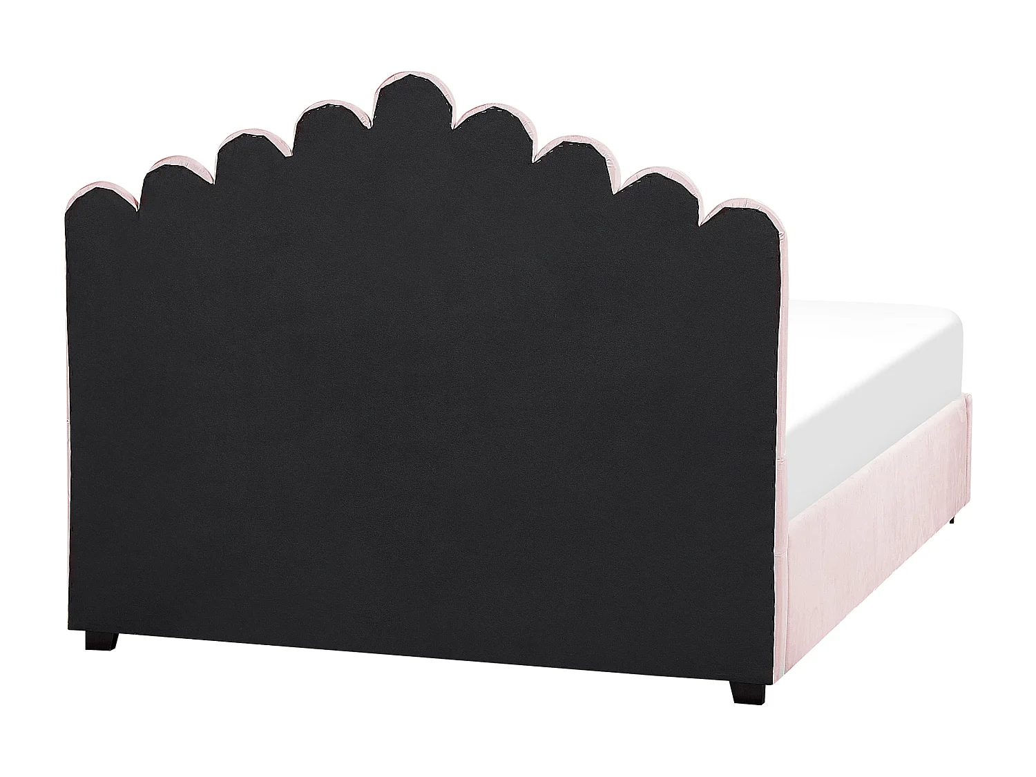 Lit ottoman Velours VINCENNES 160 x 200 cm Rose pastel