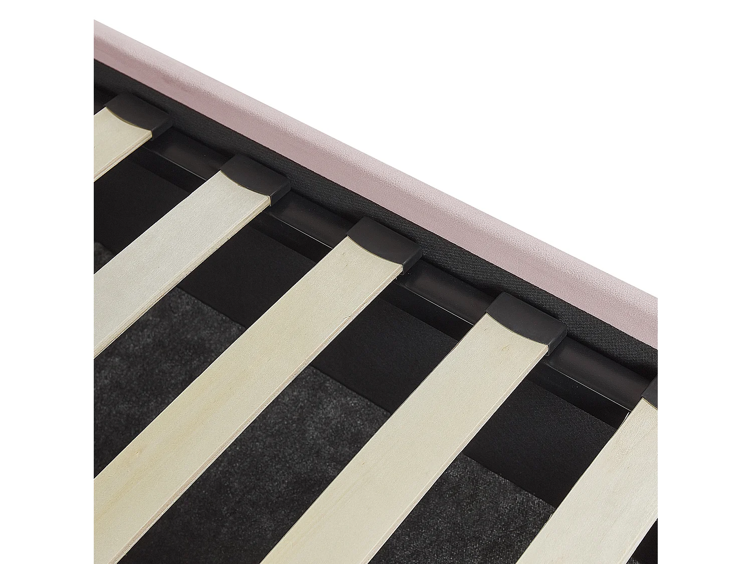 Lit ottoman Velours VINCENNES 160 x 200 cm Rose pastel