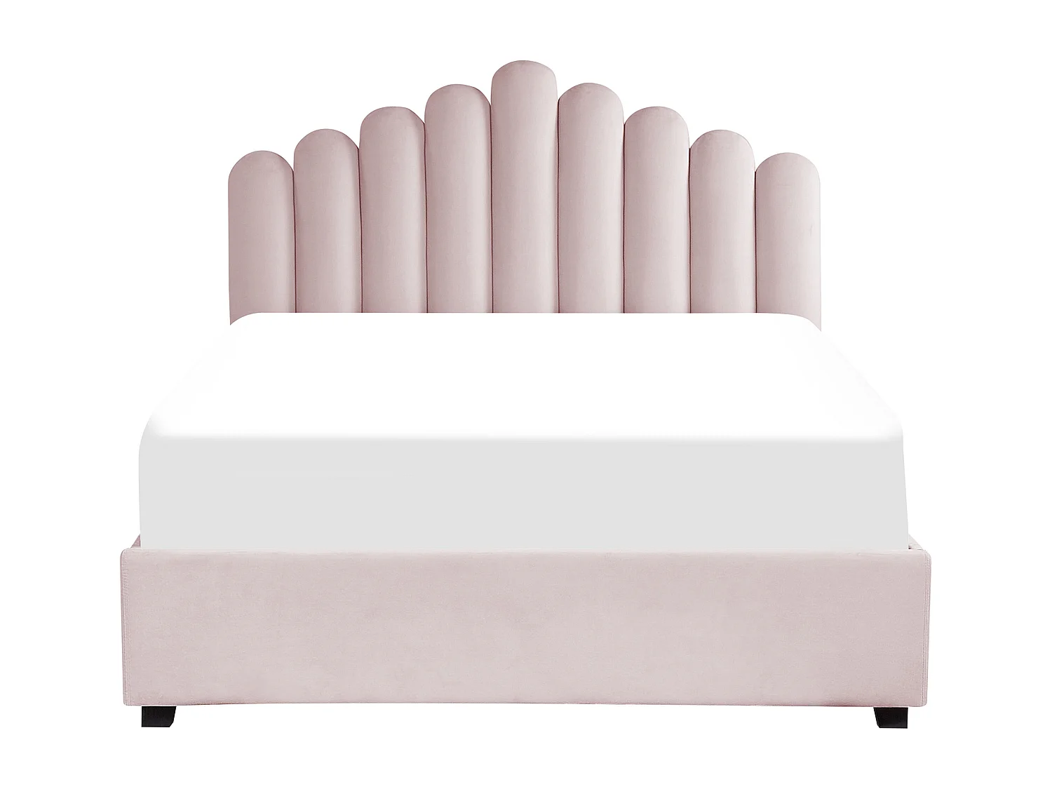 Bett mit Stauraum Samtstoff VINCENNES 160 x 200 cm Pastellrosa
