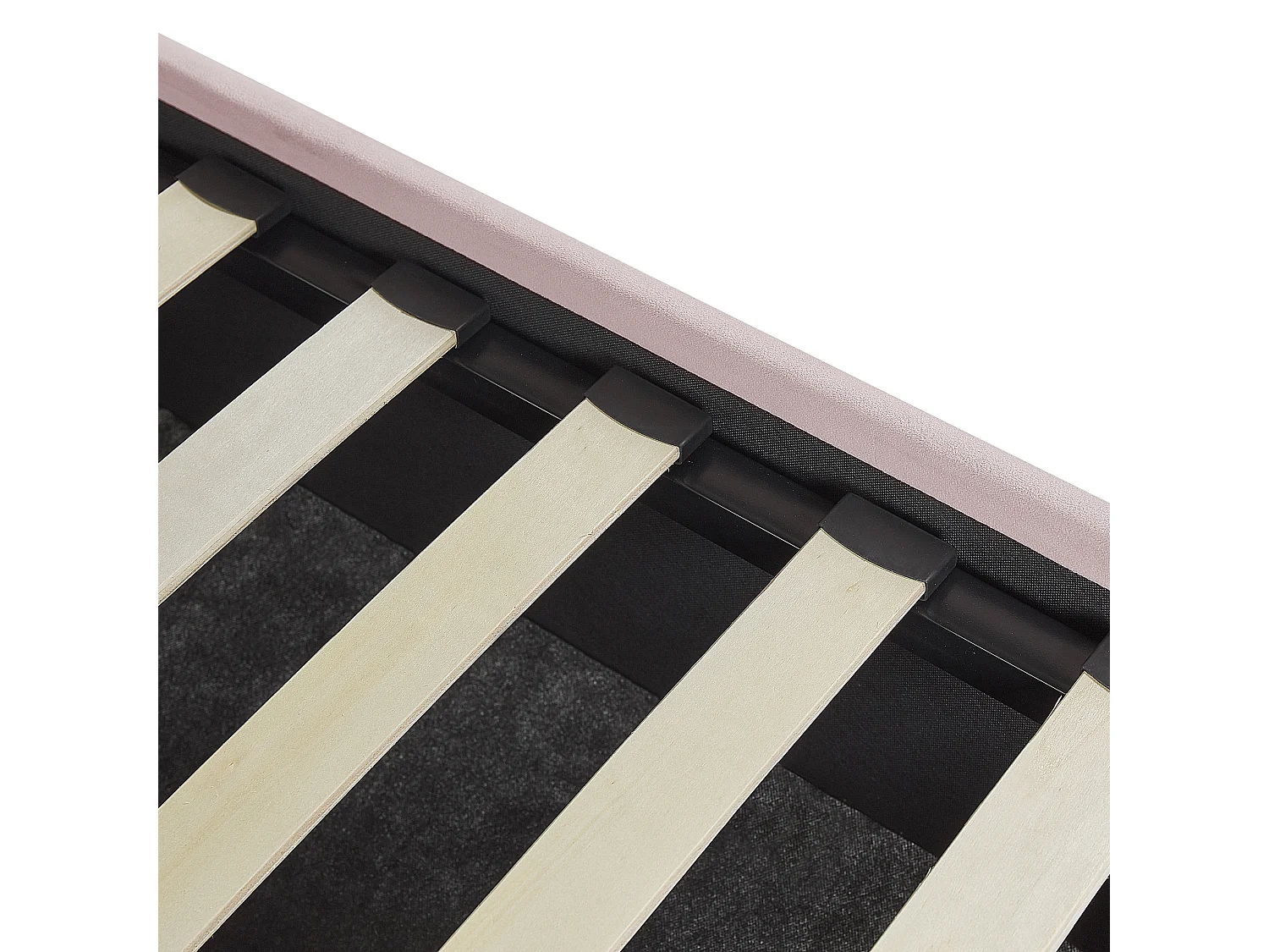 Bett mit Stauraum Samtstoff VINCENNES 160 x 200 cm Pastellrosa
