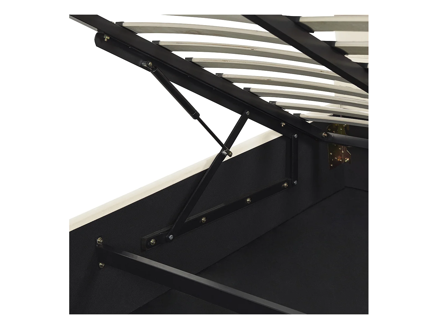 Bed met opbergruimte Fluweel VINCENNES 160 x 200 cm Gebroken wit